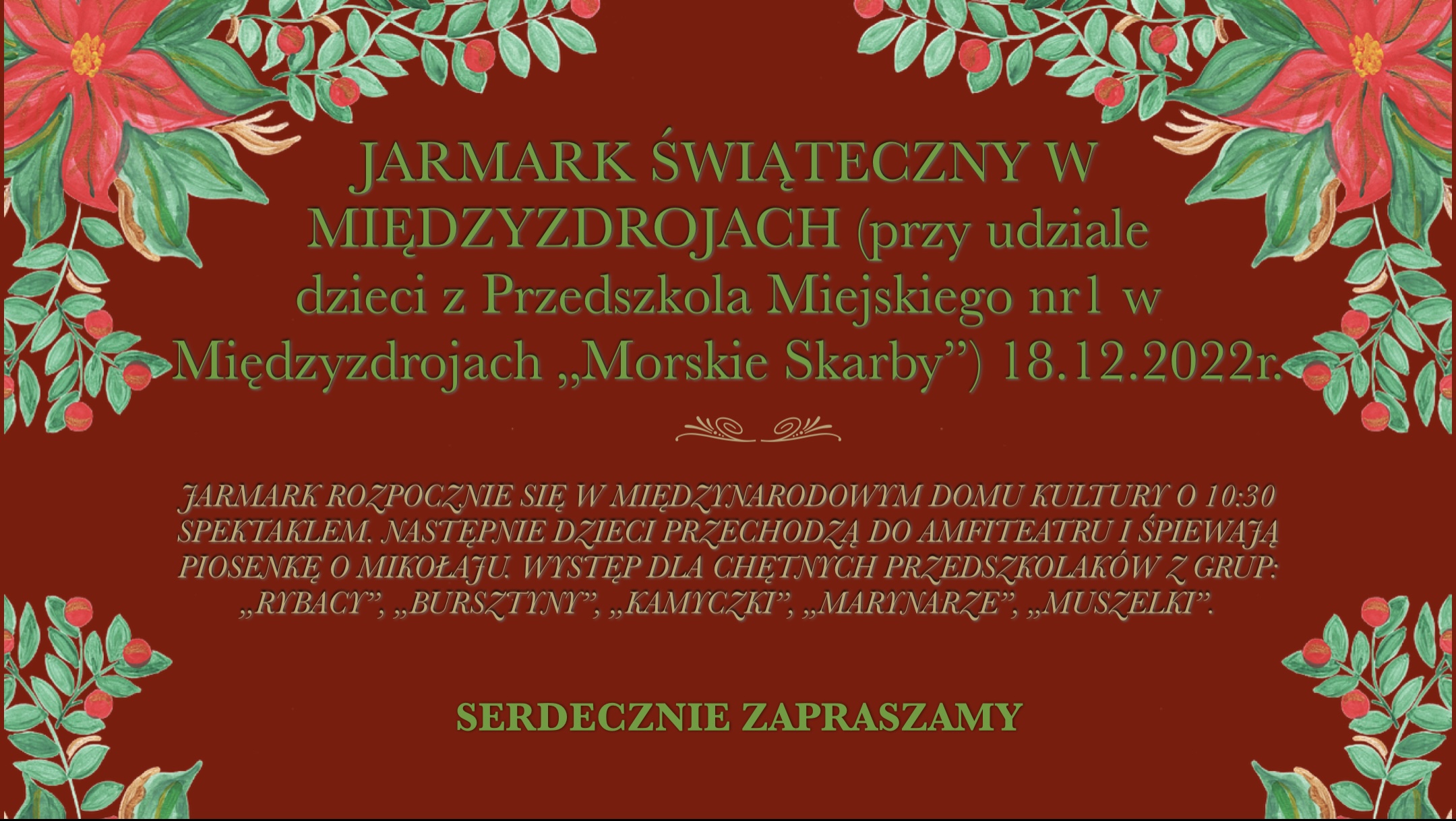 JARMARK ŚWIĄTECZNY 18.12.2022r.